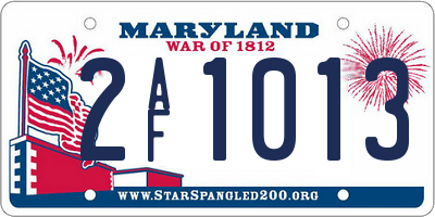 MD license plate 2AF1013