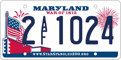 MD license plate 2AF1024