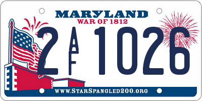 MD license plate 2AF1026