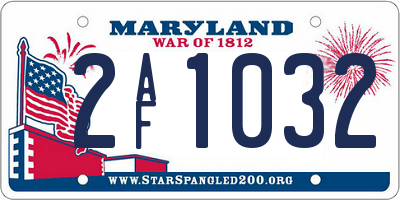MD license plate 2AF1032