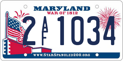 MD license plate 2AF1034