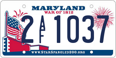 MD license plate 2AF1037