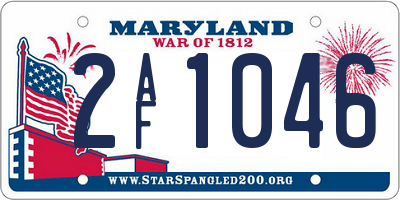 MD license plate 2AF1046