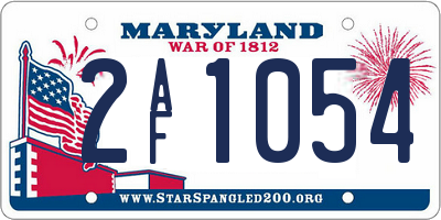 MD license plate 2AF1054