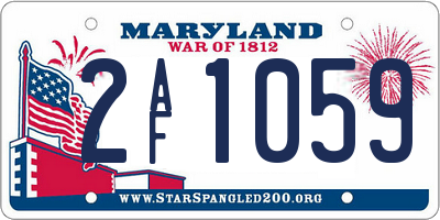 MD license plate 2AF1059