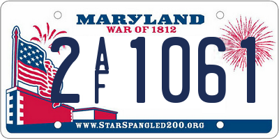 MD license plate 2AF1061