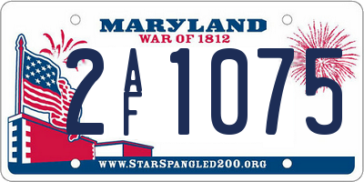 MD license plate 2AF1075