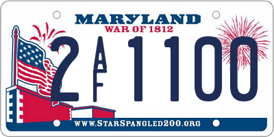 MD license plate 2AF1100