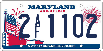 MD license plate 2AF1102