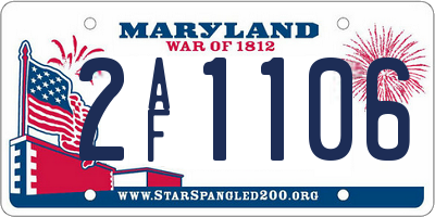 MD license plate 2AF1106