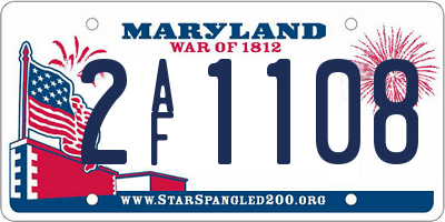 MD license plate 2AF1108