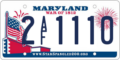 MD license plate 2AF1110