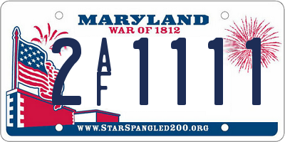 MD license plate 2AF1111