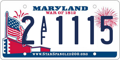 MD license plate 2AF1115