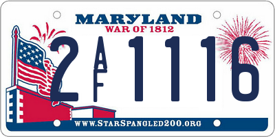 MD license plate 2AF1116