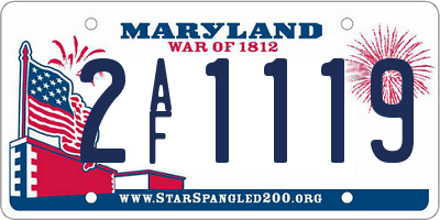 MD license plate 2AF1119