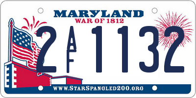 MD license plate 2AF1132