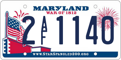 MD license plate 2AF1140