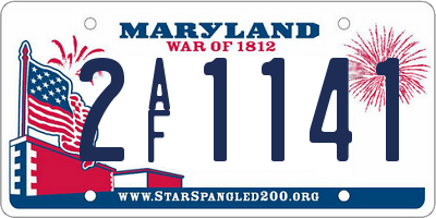 MD license plate 2AF1141