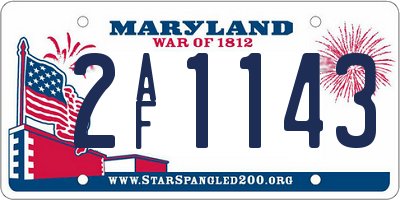 MD license plate 2AF1143