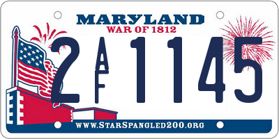MD license plate 2AF1145