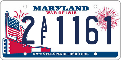 MD license plate 2AF1161
