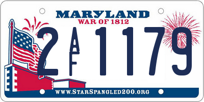 MD license plate 2AF1179