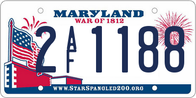 MD license plate 2AF1188