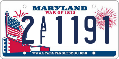 MD license plate 2AF1191