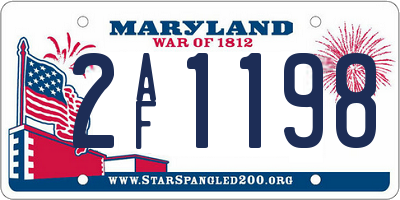 MD license plate 2AF1198