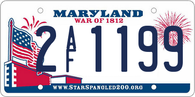 MD license plate 2AF1199
