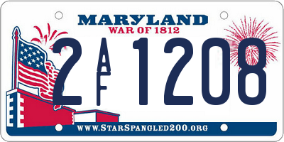 MD license plate 2AF1208