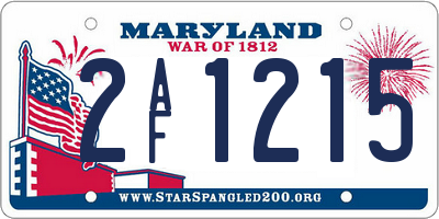 MD license plate 2AF1215