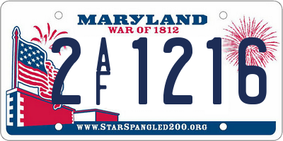 MD license plate 2AF1216