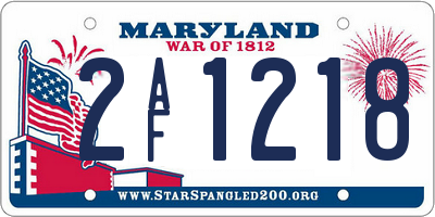MD license plate 2AF1218