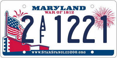 MD license plate 2AF1221