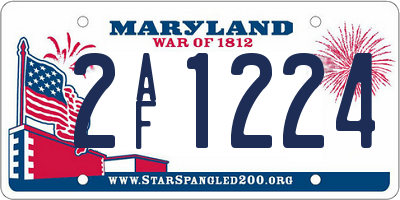 MD license plate 2AF1224