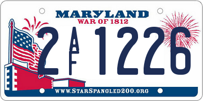 MD license plate 2AF1226