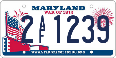 MD license plate 2AF1239