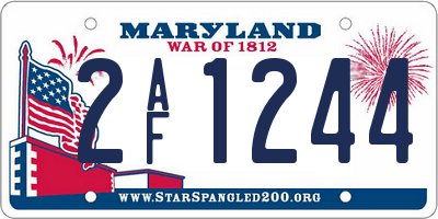 MD license plate 2AF1244