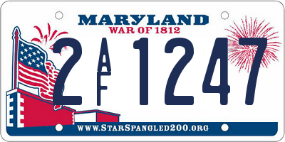 MD license plate 2AF1247
