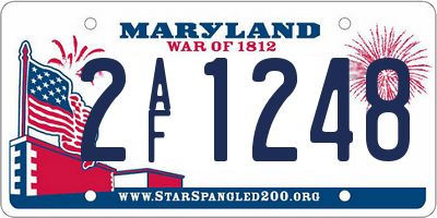 MD license plate 2AF1248