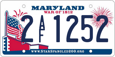 MD license plate 2AF1252