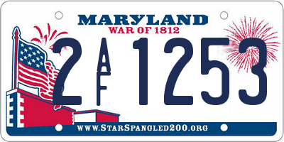 MD license plate 2AF1253