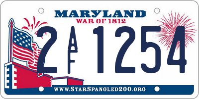 MD license plate 2AF1254