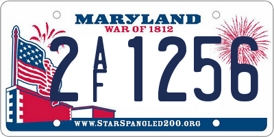 MD license plate 2AF1256