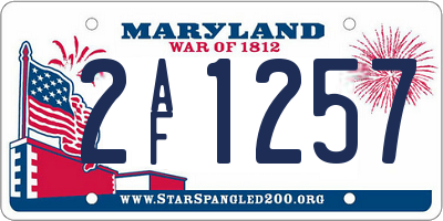 MD license plate 2AF1257