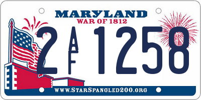 MD license plate 2AF1258