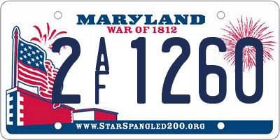 MD license plate 2AF1260