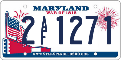 MD license plate 2AF1271